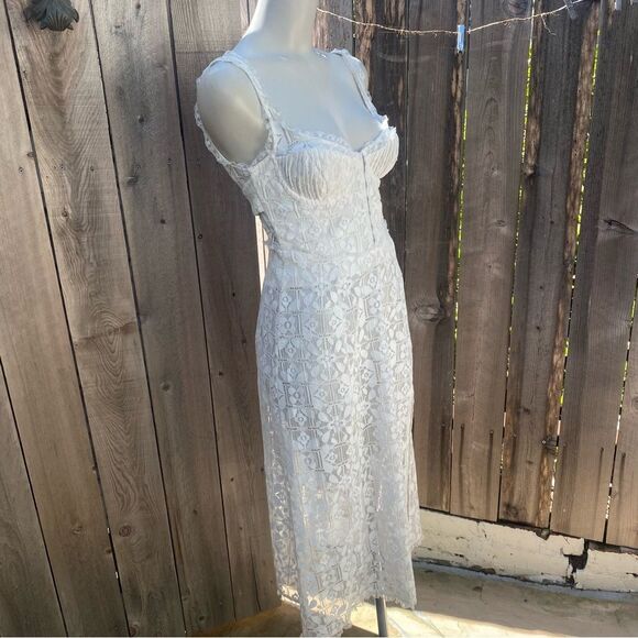 For Love And Lemons Nadine White Lace MIDI Dress size 4 - Picture 9 of 15